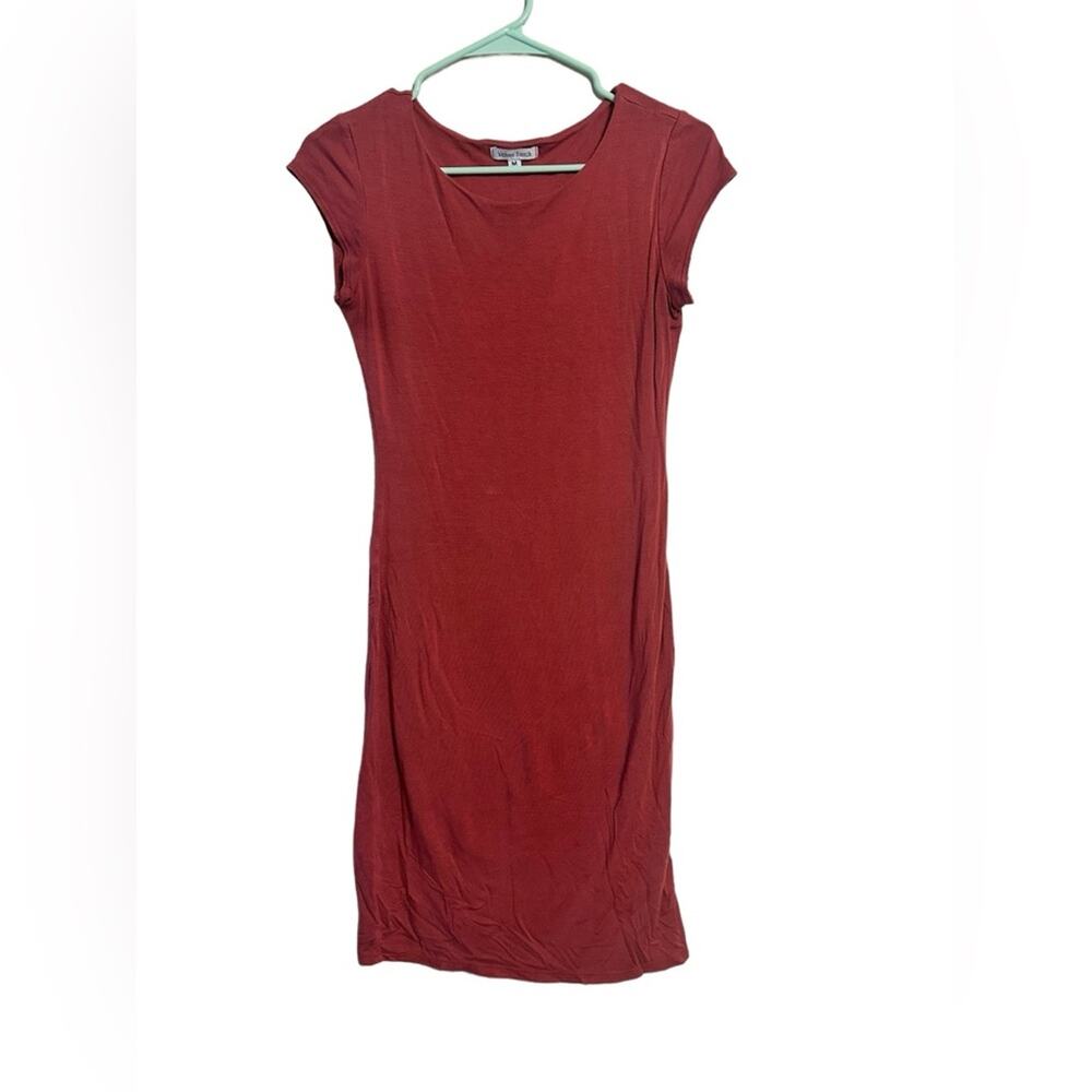 Velvet Torch Size Medium Red Midi Body Con Dress Fully Lined